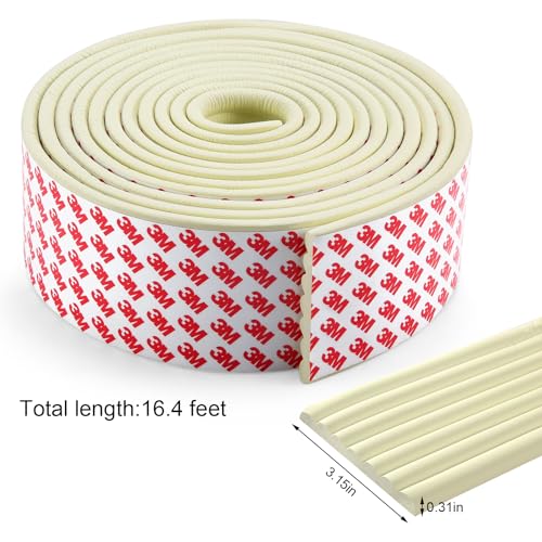 Image of Upgraded Baby Proofing Edge Corner Protector,16.4ft Edge Guards Padding with 3M Adhesive, Extra-Wide Soft Rubber Foam Padding, Furniture, Sharp Edge Safety Corner Edge Bumper Guard-Cream
