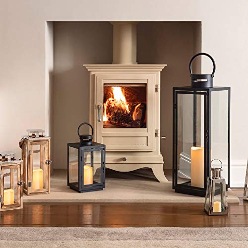 Lights4fun Large Black Metal Decorative Candle Lantern LED Battery Operated with Timer Indoor Outdoor Use 30cm - Cosy Home Interiors Lights4fun Large Black Metal Decorative Candle Lantern LED Battery Operated with Timer Indoor Outdoor Use 30cm - Image 4