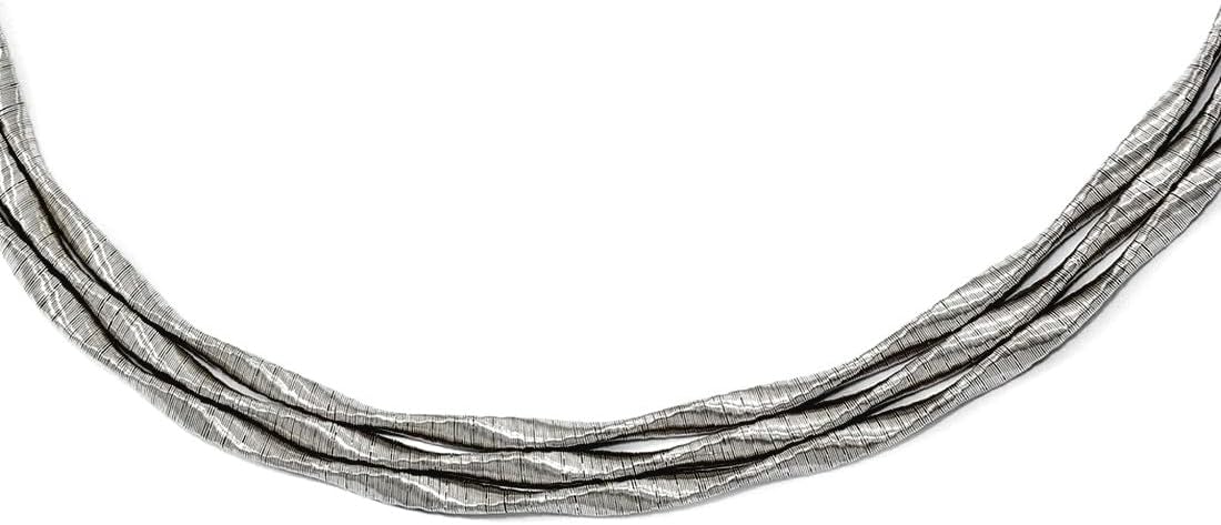 JewelryWeb 925 Sterling Silver Polished Multi-strand Fancy Lobster Closure Rhodium Plated 3-strand With 2inch Ext. Necklace 17 Inch Strand Necklace for Women