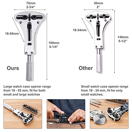 Watch Repair Kit, Anezus 187Pcs Watch Tool Kit with Watch Link Pin Remover Tools and Watch Back Case Removal Tools for Watch Strap Remover, Watch Battery Replacement, Watch Band Sizing, Watch Repair