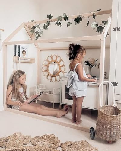 Montessori Bed House Bed Frame, Teepee Bed Wood Bed Frame Montessori Furniture Children Bed, Toddler Bed, Paltform Bed, House Shaped Bed With Slats #TOP3