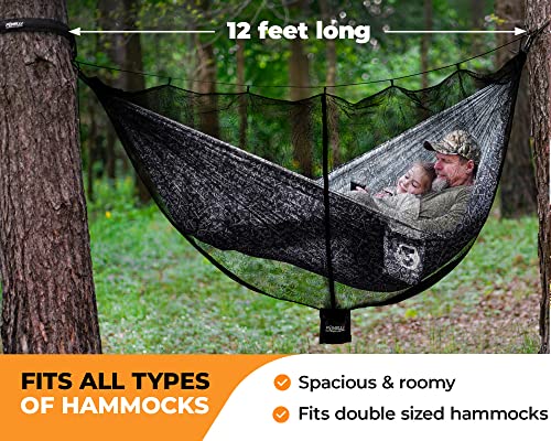 Foxelli Xl Hammock Net – 12Ft Net For Hammocks, Lightweight Portable Hammock Netting, Fast And Easy Set Up, Fits All Camping Hammocks #TOP3