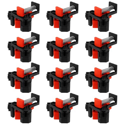 US 12Pcs 90 Degree Angle Clamps Adjustable Corner Clip Fixer Enduring Right Angle Clamp Multipurpose Photo Frame Clamp Reusable Corner Clamps Wood Fixing Clamping Tool for Corner T-joints Frames