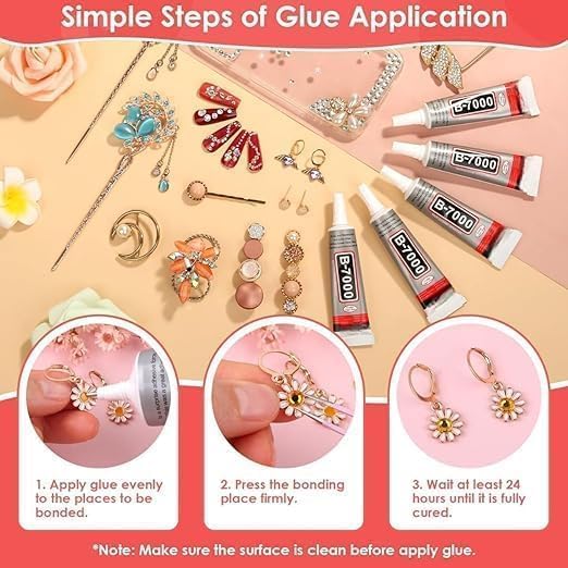 Image of B7000 Multipurpose Adhesive Glue Pack Of 2 | Jewelry, Beads, Clothes, Shoes, Fabrics,Screen Repair, Metal, Stone, Glass, Mobile Phones,Artificial Crystal Crafts