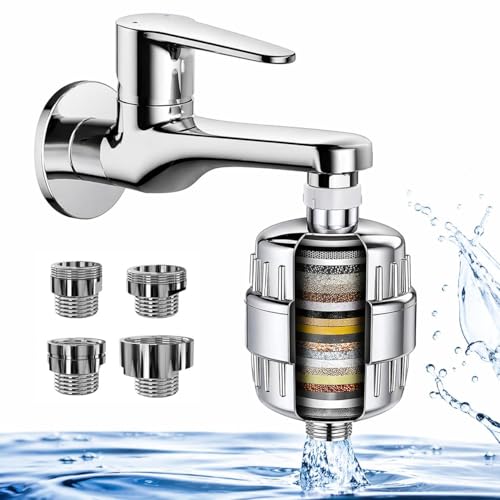 Image of SF 20 pro Shower and Tap Filter for Hard Water | Hard Water Softener for Bathroom | 20-Stage Shower Filtration | Chrome Finish, With Tap Adaptor