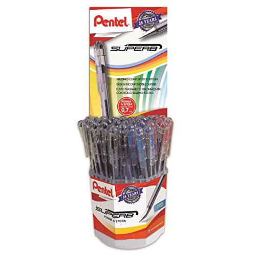 Pentel 0100868 Multi 96 szt.) długopis - długopis kulkowy (Multi, czarny, niebieski, czerwony, plastik, 0,7 mm, 96 sztuk)