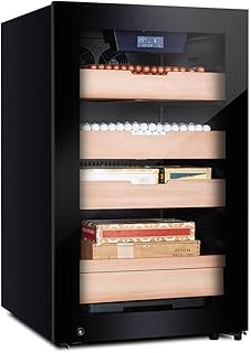 Cigar Humidor, Adjustable Temperature Cigar Cooler, Black Cigar Humidor Cigar Humidification Box of Tatic Humidity Constant Electric Cigar Cabinet