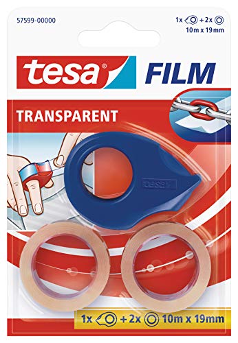 tesa 57599 Dispensador Ergonómico de Mano con Hoja Metálica para Cortes Óptimos,...