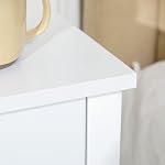 HOMCOM Side Table Set of 2, End Tables with Drawer and Bottom Shelf, 2-Tier Nightstand for Bedroom, Living Room, White