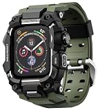 Compatible Models:Watch band with case compatible with apple watch series SE 3/SE 2/SE 6/5/4 Generation 44mm. Please confirm your watch size before purchase Rugged and Durability: Ultimal Rugged watch band is constructed from reinforced TPU and metal...