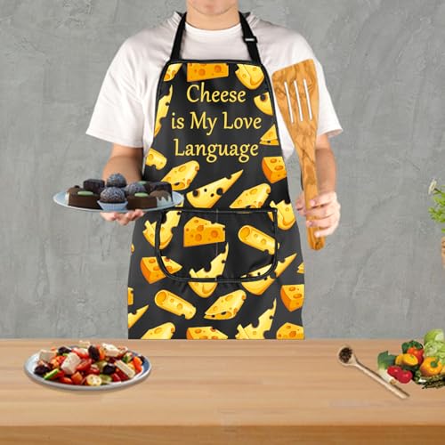 JXGZSO Funny Cheese Lover Gift Cheese is My Love Language Cheese Apron With Pocket Cheese Baking Gift Cooking Chef Apron, Big by JXGZSO - Image 7