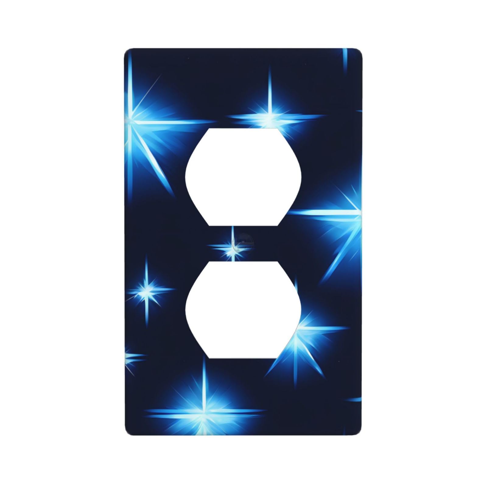 Cartoon Blue Star Unbreakable Polycarbonate Switch Plate-1 Gang Screwless Wall Plate for Home Office