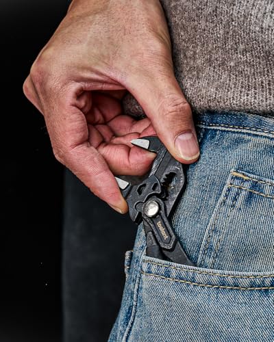 Image of toolant 5-Inch Pocket Adjustable Plier Wrench, Zinc Phosphate CR-V Steel with Smooth Parallel Jaws and Pouch - Compact Portable Wrench for Plumbing, Nuts, Auto & Home Repairs
