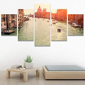 SIGNWIN 5 Panel Canvas Wall Art Modern Art...