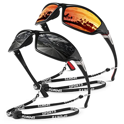 Image of WEAROYO Polarized Sports Sunglasses for Men Women,Fishing Driving Rectangular Goggles UV400 Protection