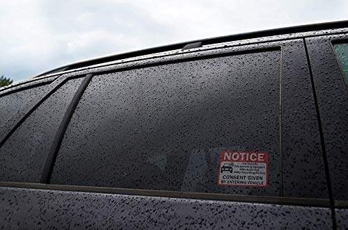Image of Notice Vehicle is Equipped with Audio and Video Recording Devices Consent by Entering Car Sticker-Vinyl Decal, UV Protected, Waterproof, Indoor&Outdoor Use (10)