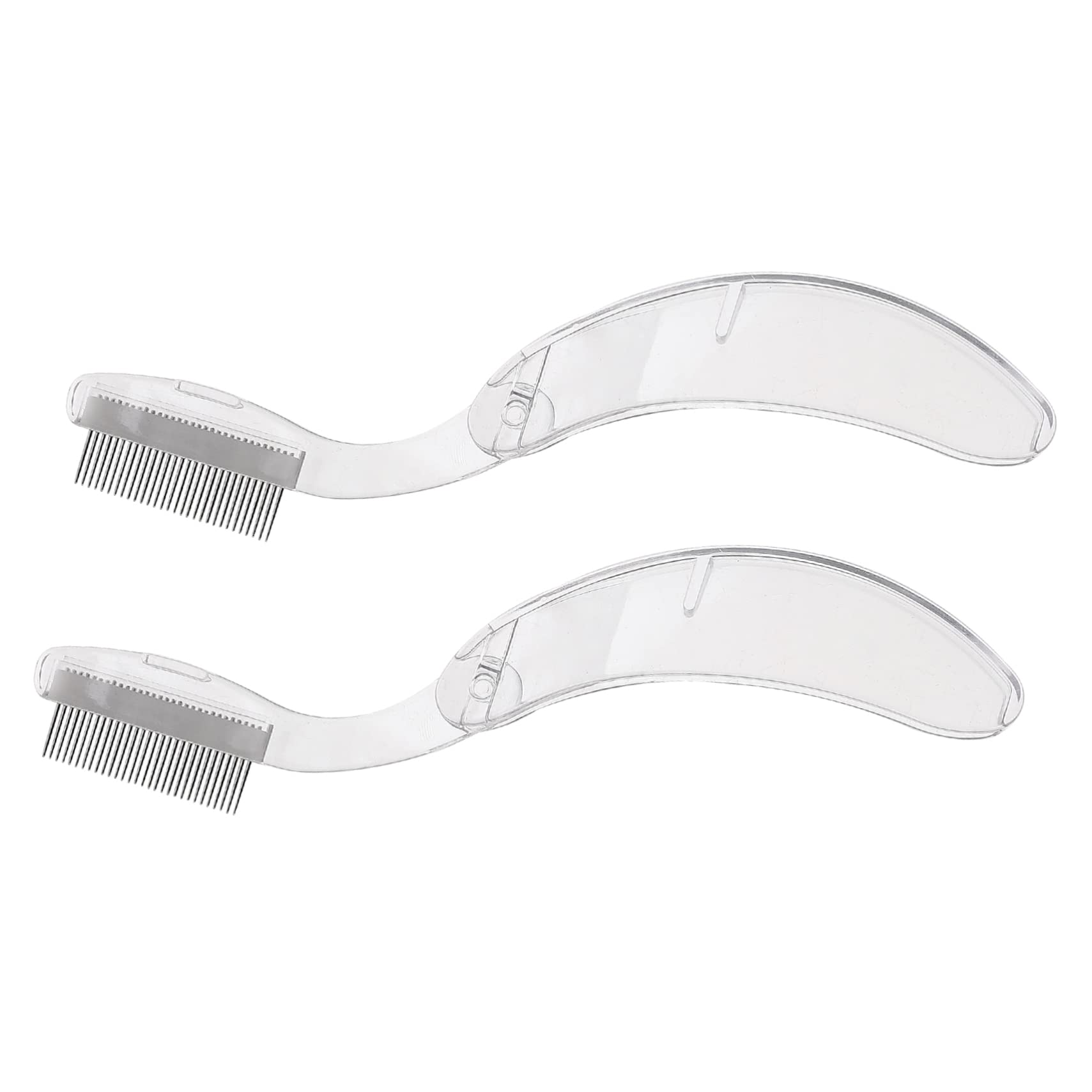 IWOWHERO 2pcs Metal Eyebrow Comb Lash Brush Eyebrow Beauty Tool Portable Makeup Brush