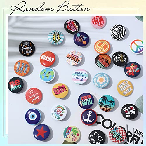image for Kigeli 50 Pcs 80's Buttons Pins 1 Inch/ 25 mm Retro Punk Button Pin Sl