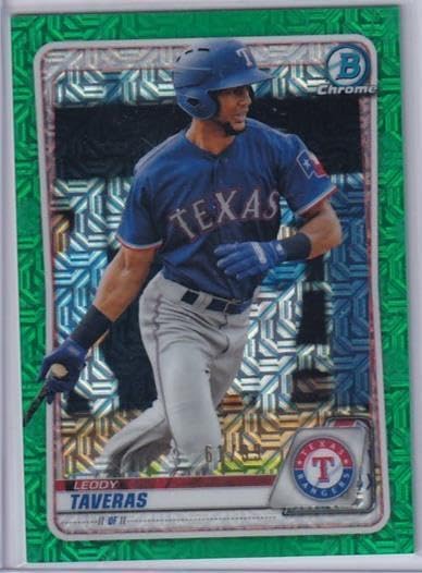 Leody Taveras 2020 Bowman Chrome Prospect Mega Box Mojo Refractor #d 61/99 - Baseball Cards