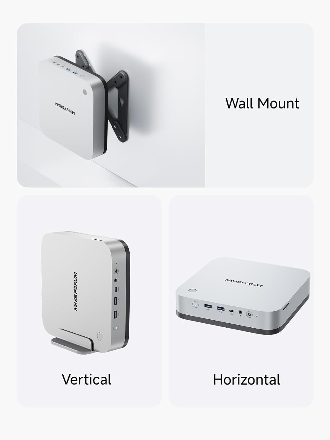 MINISFORUM AI X1 Pro Mini PC, processore AMD Ryzen AI 9 HX 370 12C/24T fino a 5,1GHz, AMD Radeon 890M, Barebone (2xDDR5/3xSSD Slot non inclusi), HDMI/DP/USB4 x 2, 2,5G RJ45 LAN x 2, Oculink, WiFi 7