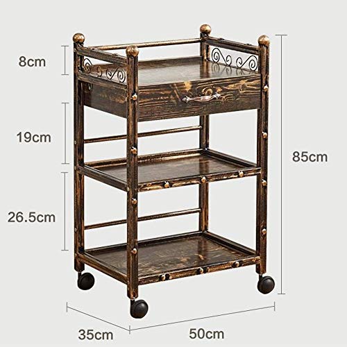 planken Bar Serveerwagen Catering Trolley Tafel Keuken Wijnopslagwagen Industriële Vintage Stijl Eenvoudig te monteren… - Afbeelding 4