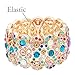 Lavencious Infinity Shape Rhinestone Stretch Bracelet Evening Party Jewelry 7” (Multicolor)