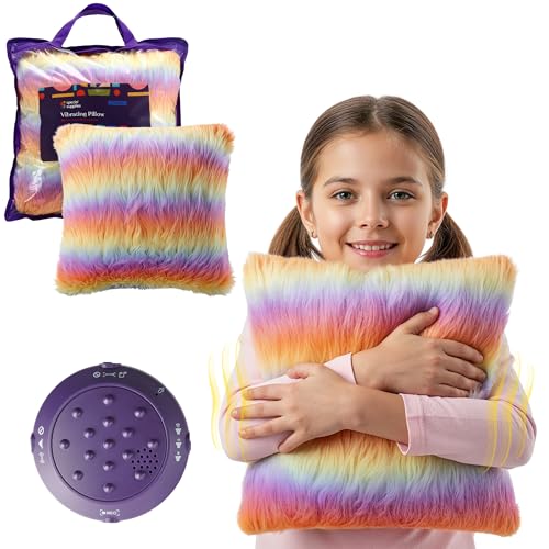 Special Supplies Sensory Vibrating Pillow Pressure Activated for Kids and Adults Minky Soft with Colorful Plush Fur 3 Vibration Modes Music & Voice Recording