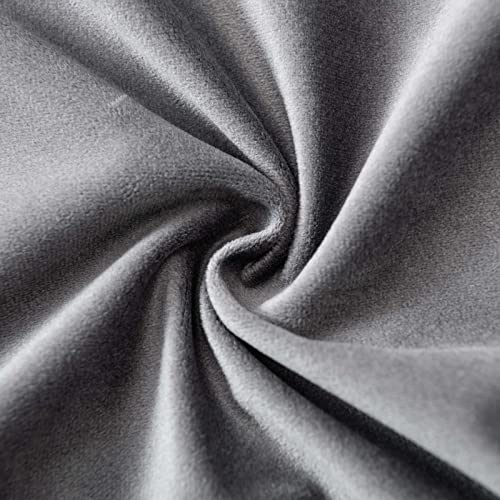 Image of JUSPURBET Velvet Decorative Throw Pillow Covers 14x14 Set of 2,Grey | Modern Soft Cushion Covers with Hidden Zipper for Couch Sofa Bed Living Room Bedroom Home Decor
