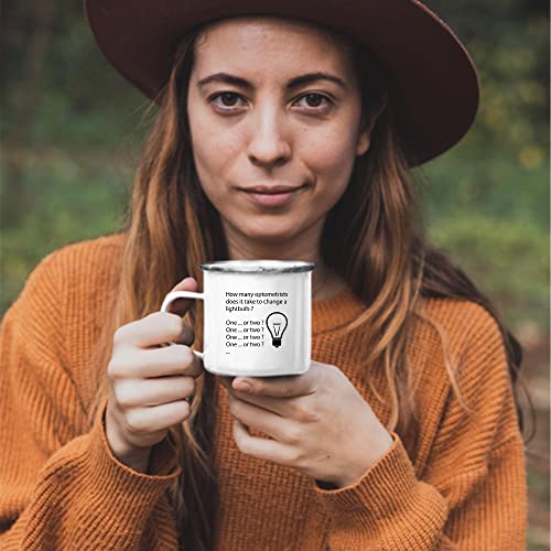 Humorous Optometry Gift For Ophthalmologists And Ophthalmology Professionals 12Oz Enamel Silver Mug #TOP2