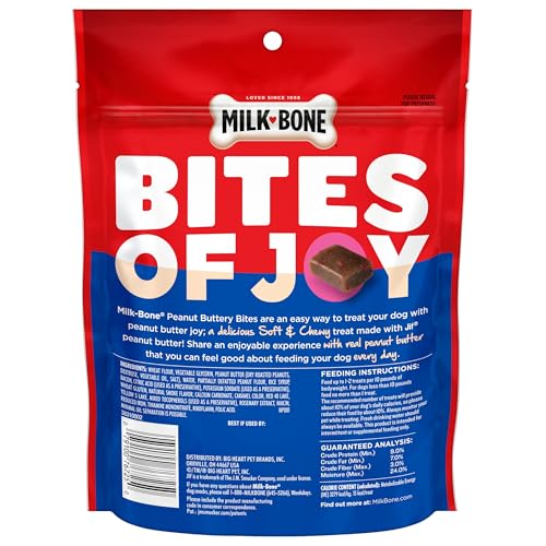 Image of Milk-Bone Peanut Buttery Bites Soft Dog Treats with Jif Peanut Butter,11.8-Oz. Bag,(Pack of 2)