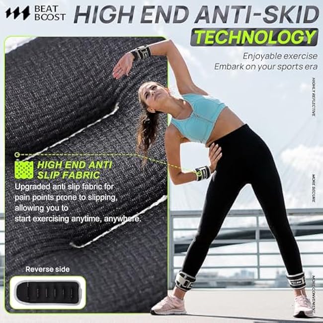 Ankle Wrist Weights for Women Men A Pair of 1 2 3 4 6 8 10 Lbs Arm Leg Weight Set with Adjustable Straps for Walking Pilates Exercise Workout Gym Aerobics