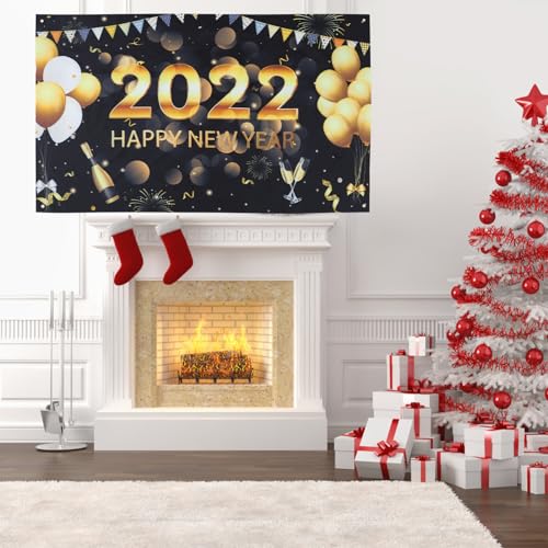 Uonlytech 1 Peça O Banner Feliz Ano Novo Decorações Nye Decorações Cenários De Ano Novo Para Fotogra