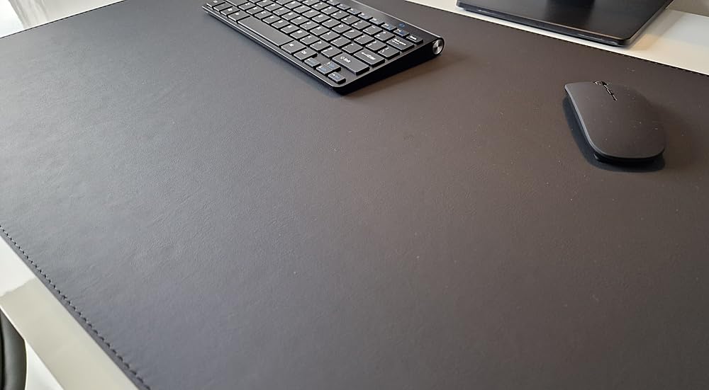 Schreibtischunterlage Echt Leder Schwarz 70 x 50 cm Echt Rindsleder glatt ohne Mousepad