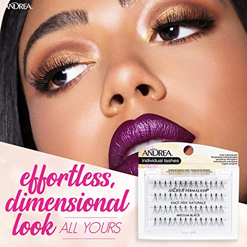 Andrea Knot-Free Naturals Individual False Lashes Medium - Black, 4 Pack #TOP1