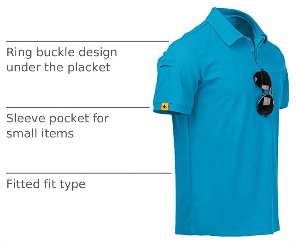 Image of ZITY Mens Polo Shirt Short Sleeve Moisture Wicking Athletic Golf Polos