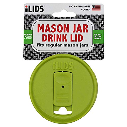 Ilids Mason Jar Drink Lid, Regular Mouth, Lime Green, Pack Of 2 #TOP5