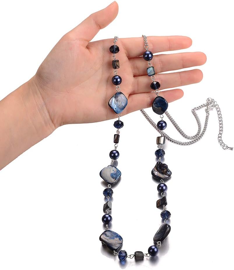 PEARL&CLUB Long Beaded Necklaces For Women - Sweater Chain Fashion Jewelry Necklace Gifts For Women - Image 3