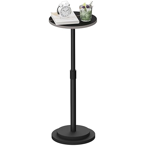 Height Adjustable Drink Table, Vintage Round Indoor Metal Plant Stand,