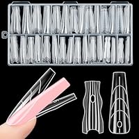 Kiiwah 180 Stück Sandwich Dual Nail Form, Polygel Nägel Set Nagelverlängerung Verlängerung Sandwich Dual Tips für Anfänger Profis (Ballett)