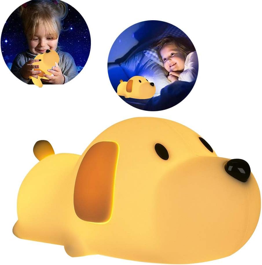 Image of Desidiya Sleeping Puppy Rechargeable Silicone Night Lamp - Cute Puppy LED Lamp, Kids Night Light, Nursery Decor, Birthday Gift, Silicone LED Light