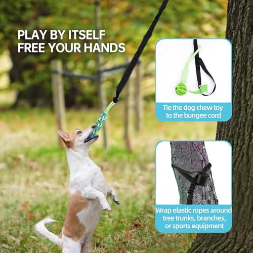 AiPITE Brinquedo de puxar elástico para cães, entretenimento ao ar livre e exercícios com corda ajus