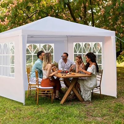 GODECOR 10'x10' Outdoor Canopy Party Tent, Outdoor Event Shelter, Gazebo Canopy with Removable Window Walls for Wedding Celebration Graduation Birthday