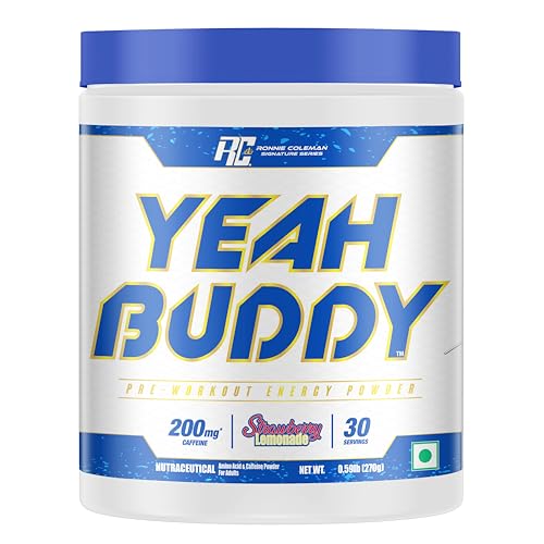 Image of Ronnie Coleman Signature Series Yeah Buddy Pre-Workout Powder, Strawberry Lemonade (30 Servings, 270g / 0.59lbs)