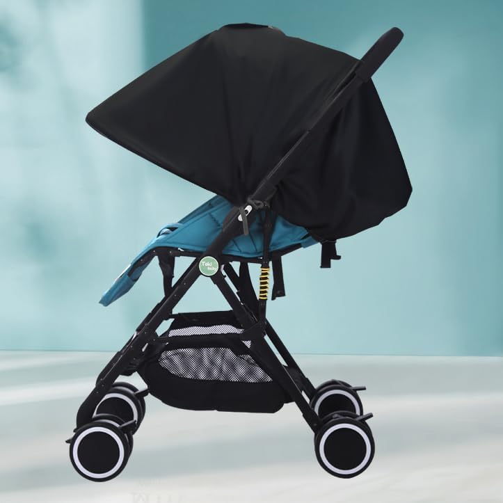 ZIQINPSQ Universal Pushchair Sun Canopy Waterproof Shade Cover(Black)