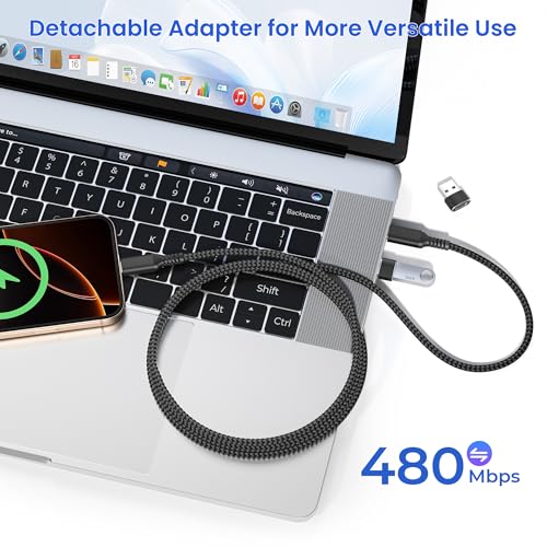 Image of Elebase iPad mini 7 Charger Cable 3.3FT with USB Adapter,60W USB C to Type C Fast Charging PD Cord for iPad Pro 10th Air 4 5 7th 6th Generation,iPhone 17 16 15 Pro Plus,MacBook,Samsung Galaxy S25 S24