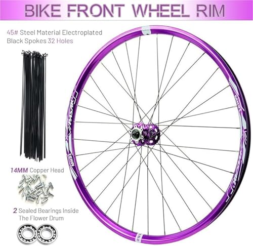 Roues de vélo 26 pouces violettes pour sorties nature et VTT - 3