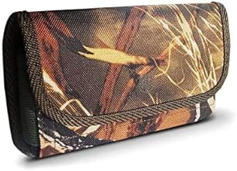 AH Military Grade Camo Nylon Cell Phone Belt Holder for Men Horizontal Pouch Carrying Clip for [iPhone 6 6S 7 8 X XR XS 11 12] iPhone 11 Moto Droid x Holster S8 S9 S7 S20 fits Otterbox or Thick Case