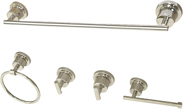 Concord BAH8212478PN 5-Piece 18-Inch Towel Bar Bathroom Accessory Set, Polished Nickel - Thumbnail 4