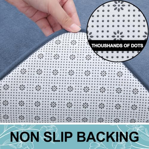Image of Smiry Memory Foam Bath Mat 24x16, Extra Soft and Absorbent Bathroom Rugs