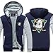 BBSC Sweat à Capuche Veste Homme Sweater- Ducks Hockey Jersey Zip Hoodie Sweat-Shirt à Manches Longues Réchauffez -Zip Unisexe White-XXXL